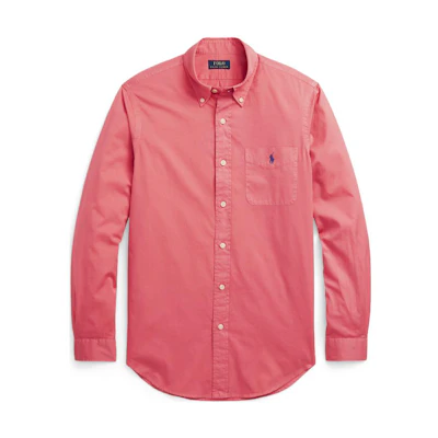 Polo Ralph Lauren SS23 Solid Logo Embroidered Button-Up Shirt Men’s Red. MNPOWOV16822894-600