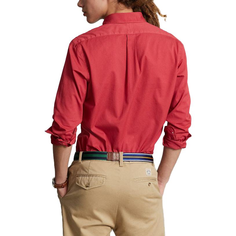 Polo Ralph Lauren SS23 Solid Logo Embroidered Button-Up Shirt Men’s Red. MNPOWOV16822894-600 圖 5