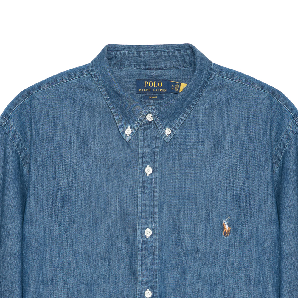 Polo Ralph Lauren SS23 Solid Logo Embroidered Long Sleeve Shirt Navy . 710776164-002 圖 8