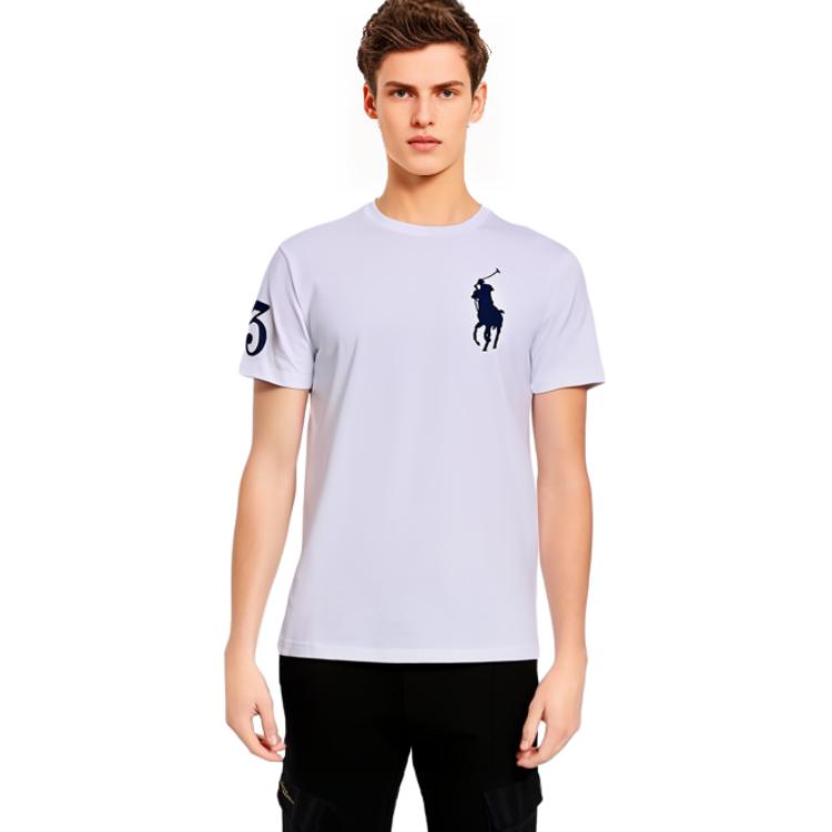 Purchase Polo Ralph Lauren SS23 刺绣标志纯色白色长袖T恤。 710697554-002