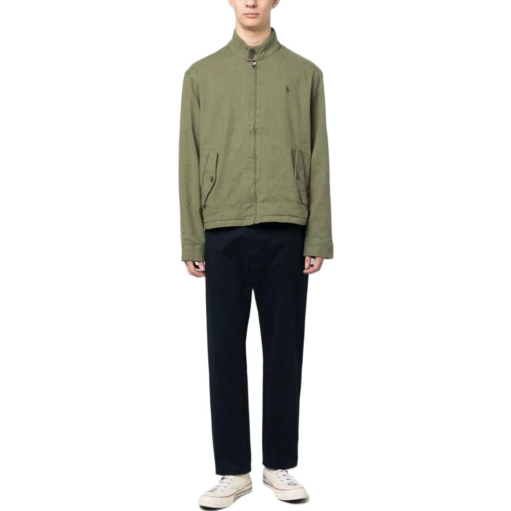 Polo Ralph Lauren SS23 Solid Logo Embroidered Stand Collar Jacket Green Men. 710888088-001 圖 3