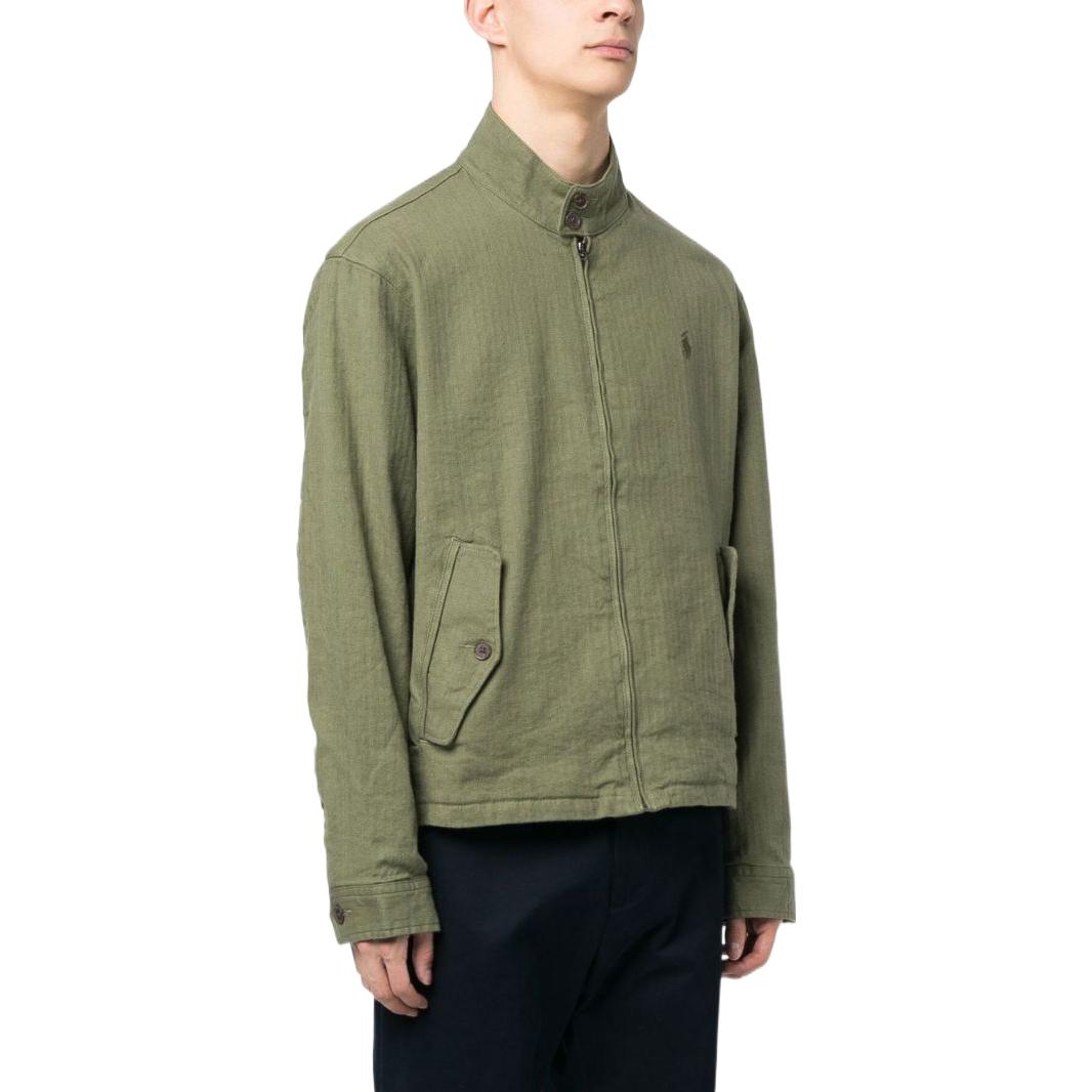 Polo Ralph Lauren SS23 Solid Logo Embroidered Stand Collar Jacket Green Men. 710888088-001 圖 5