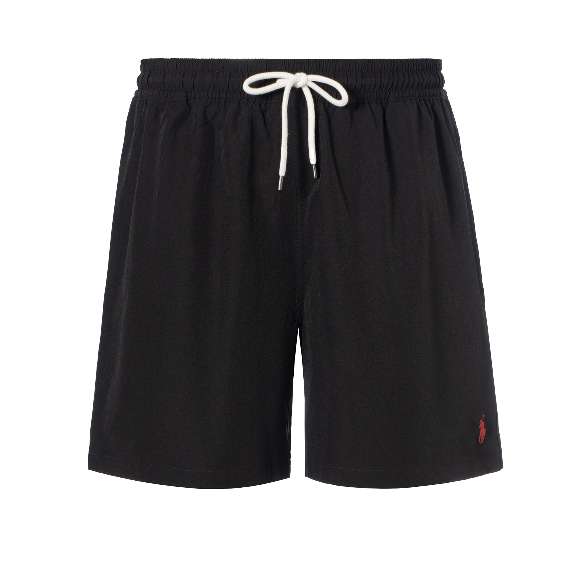 Polo Ralph Lauren SS23 Solid Logo Patch Drawstring Casual Shorts Black Mens. 710907255-002