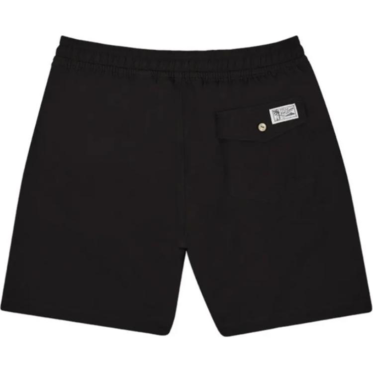 Lookbook 폴로 랄프 로렌 SS23 로고 패치 드로스트링 캐주얼 쇼츠 블랙 남성용. 710907255-002