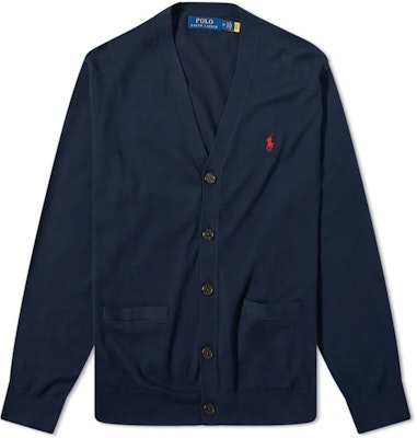 ポロ ラルフ ローレン メンズ ネイビーブルー SS23 ロゴプリント ニットカーディガン 710890562-001 Buy ポロ ラルフ ローレン メンズ ネイビーブルー SS23 ロゴプリント ニットカーディガン 710890562-001
