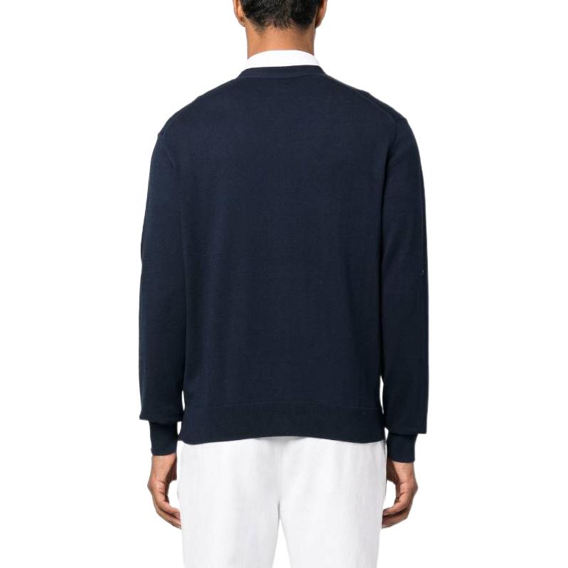 Shop ポロ ラルフ ローレン メンズ ネイビーブルー SS23 ロゴプリント ニットカーディガン 710890562-001