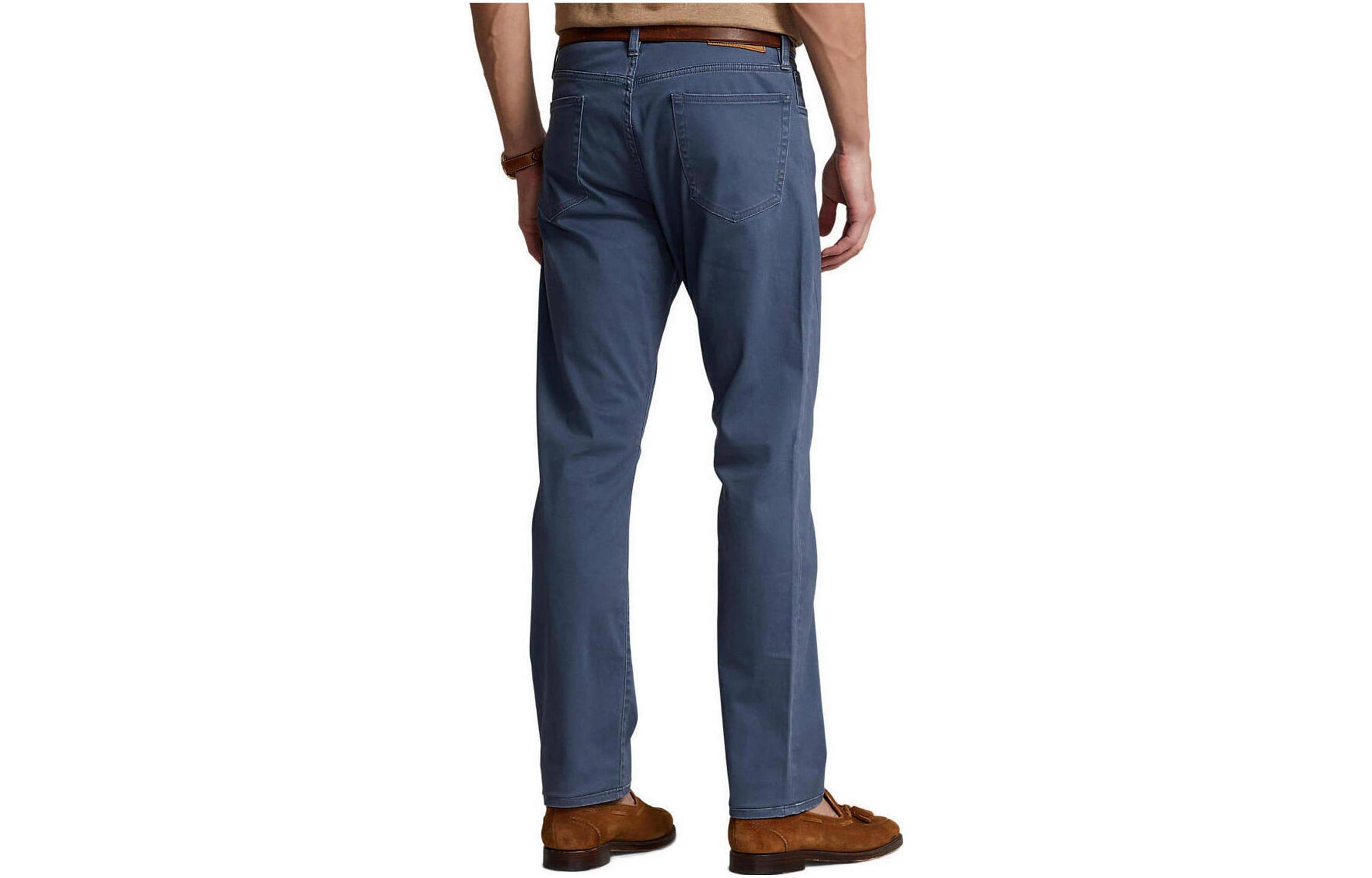 Sizing 폴로 랄프 로렌 SS23 솔리드 미드라이즈 스트레이트 진 남성용. 710671097-001