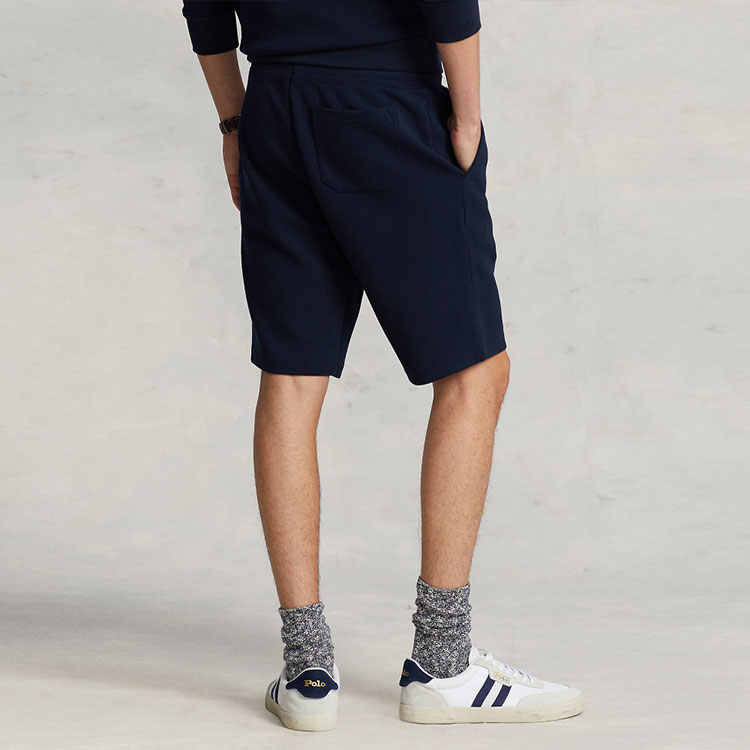 Shop Polo Ralph Lauren SS23 刺繡小馬標針織短褲 海軍藍 MNPOSHO1BQ20174-410