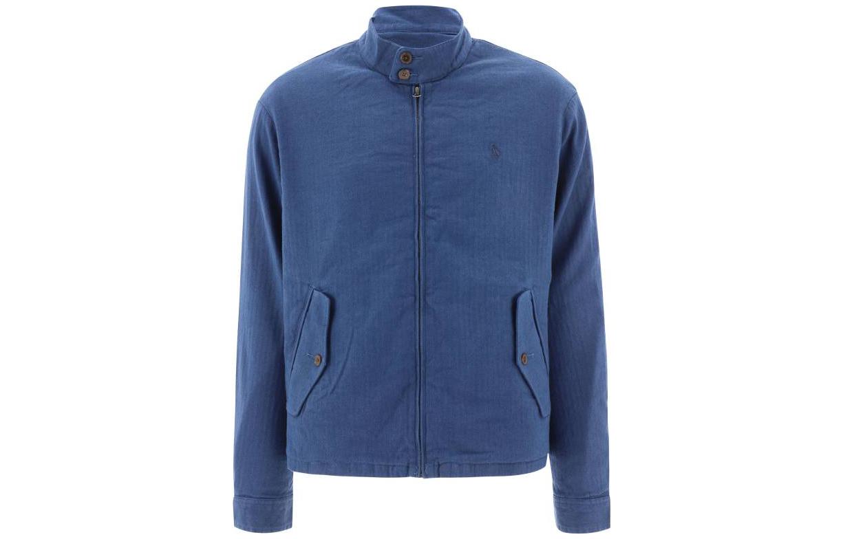 Polo Ralph Lauren SS23 Solid Stand Collar Single-Breasted Jacket Blue Men’s. 710911791-002