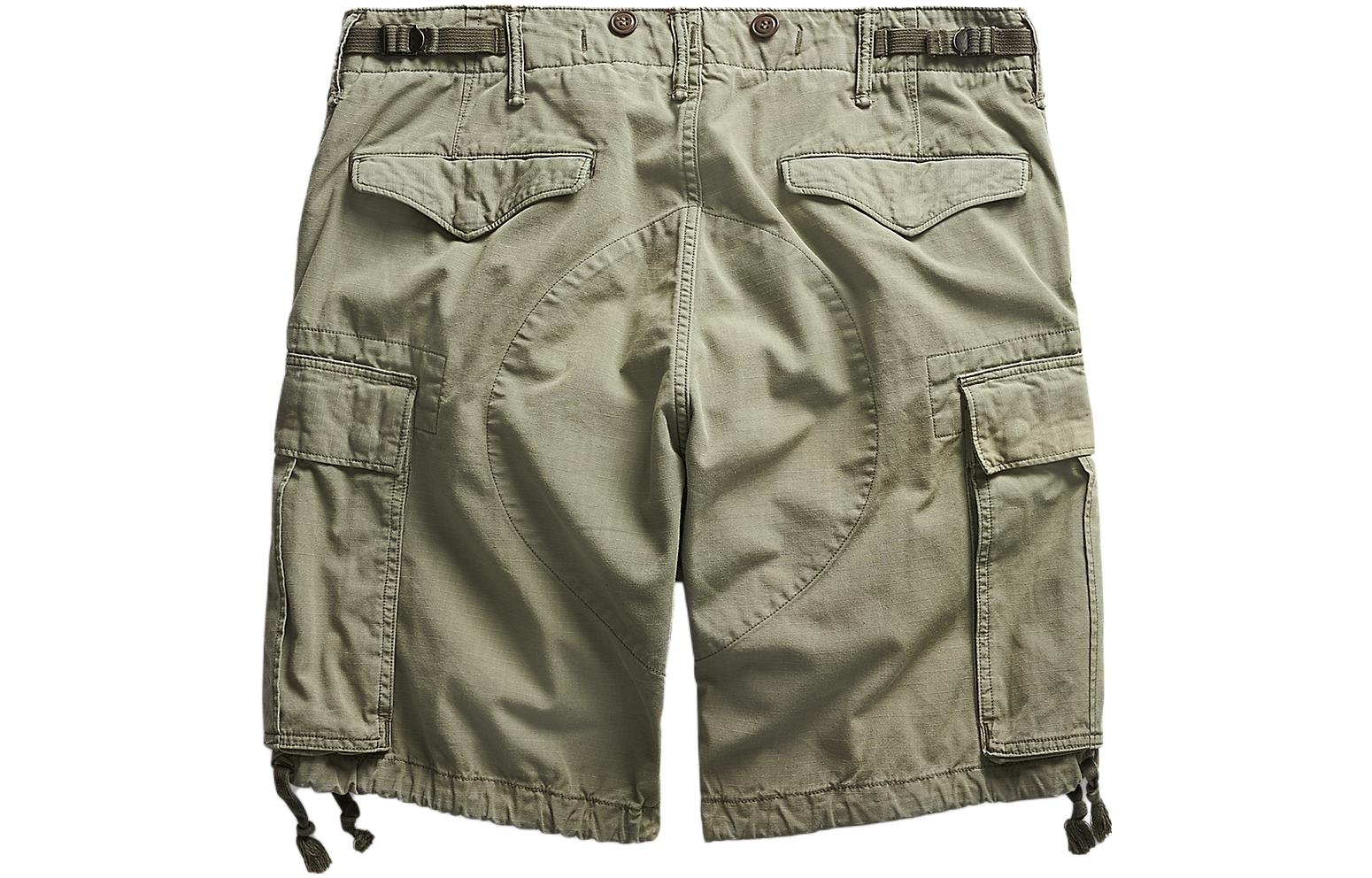 Lookbook Polo Ralph Lauren SS23男士纯色直筒工装短裤 浅绿色。 MNRRSHO14A20007-300