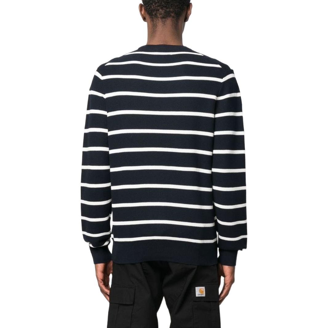 Shop 폴로 랄프 로렌 SS23 스트라이프 스몰 로고 크루넥 스웻셔츠 블랙. 710899202-001