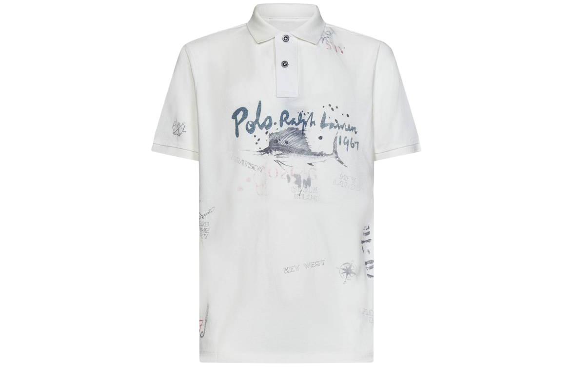 Polo Ralph Lauren SS23 Watercolor Logo Short Sleeve Polo Shirt White Mens. 710904444-001 圖 2
