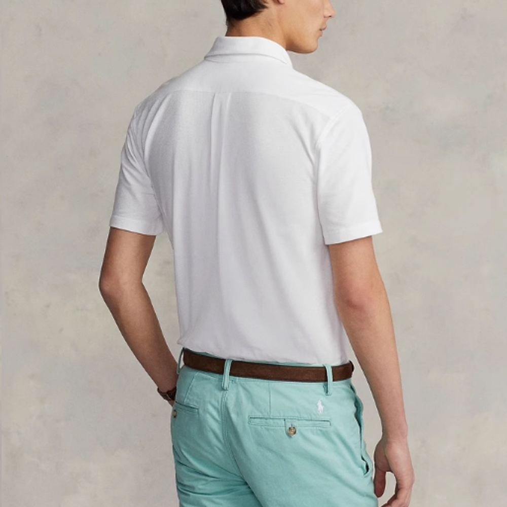 Polo Ralph Lauren SS23 White Short-Sleeve Shirt with Logo Embroidery for Men. MNPOKNI1N820473-100 圖 5