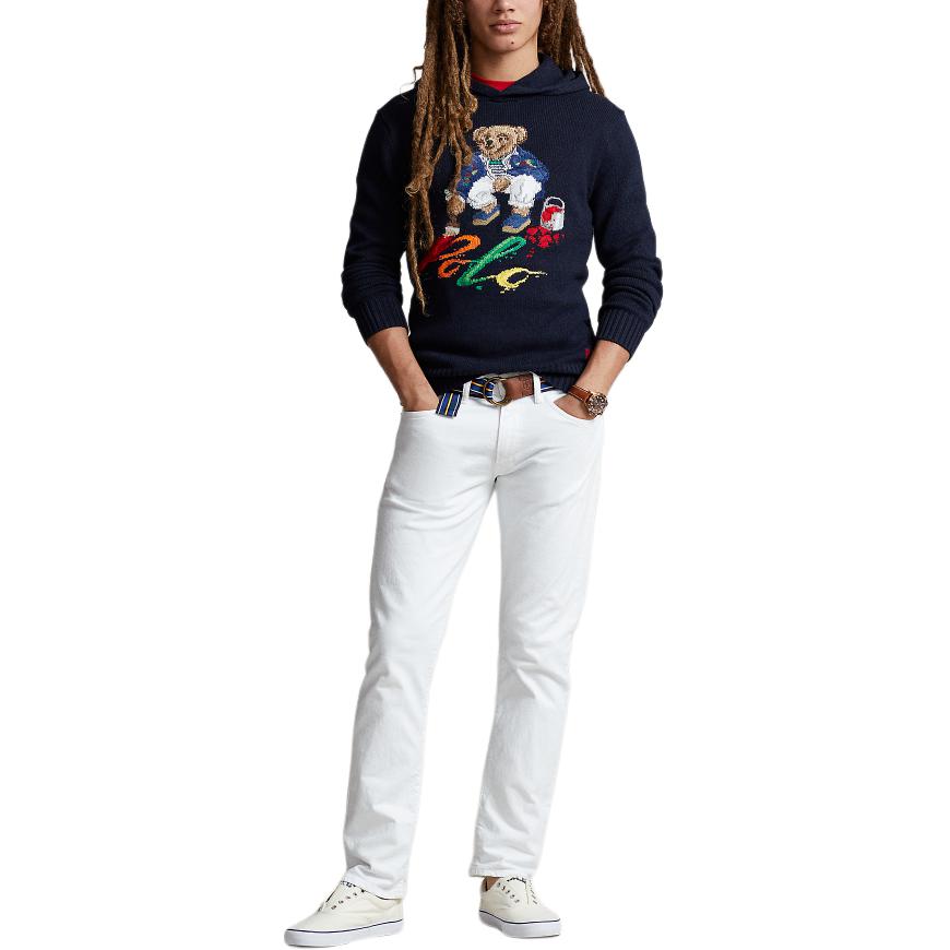 Lookbook ポロ ラルフローレン SS24 ベアロゴ ニットフーディー - ダークブルー MNPOSWE16821783-410