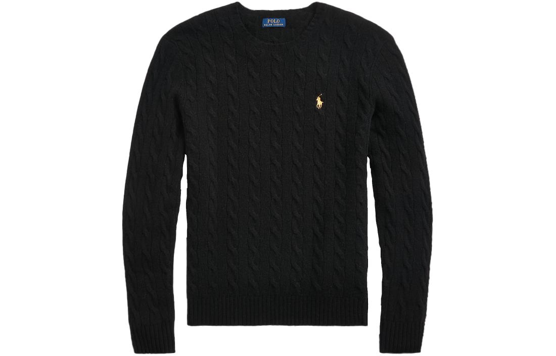 Polo Ralph Lauren SS24  Black Embroidered Pony Crewneck Sweater. MNPOSWE16821772-001