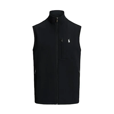 Polo Ralph Lauren SS24 Black Logo Embroidered Zip-Up Casual Vest. MNPOKNI1N220006-001