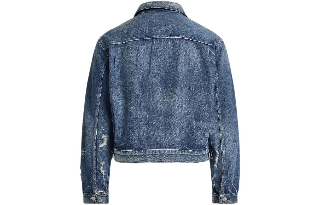 Polo Ralph Lauren SS24  Blue Denim Trucker Jacket Solid Slim Fit MNPOOTW16021-373 圖 3