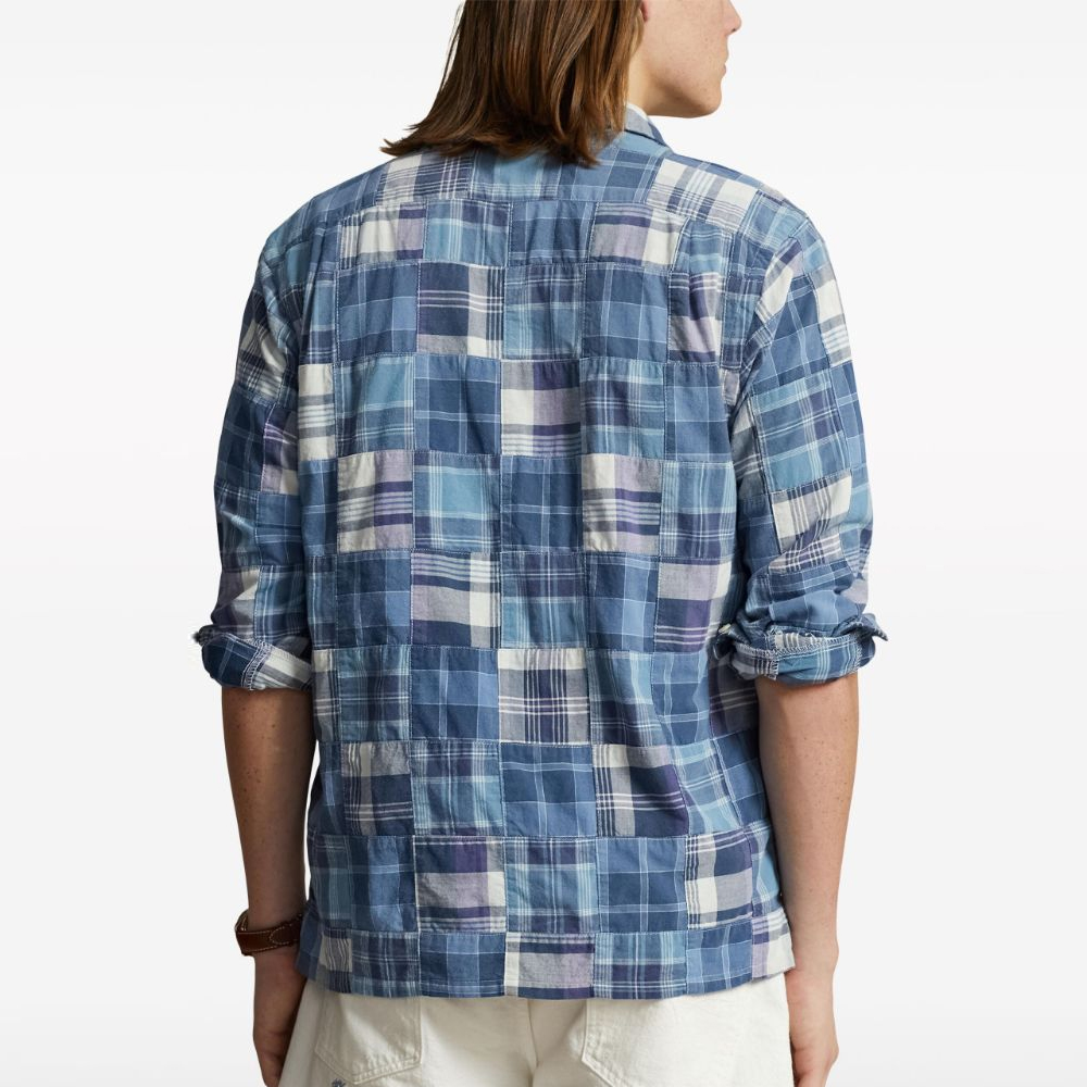 Purchase Polo Ralph Lauren Kemeja Panjang Kotak-Kotak Biru SS24 dengan Kancing Tertutup. 710934692-001