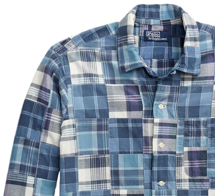 Polo Ralph Lauren Kemeja Panjang Kotak-Kotak Biru SS24 dengan Kancing Tertutup. 710934692-001 Sizing Polo Ralph Lauren Kemeja Panjang Kotak-Kotak Biru SS24 dengan Kancing Tertutup. 710934692-001