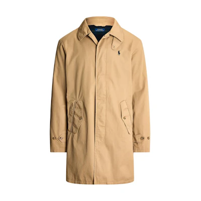 Polo Ralph Lauren SS24 Brown Casual Long Coat with Logo Embroidery. MNPOOTW16021403-260