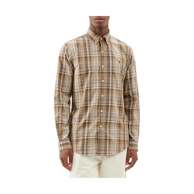 Polo Ralph Lauren SS24 Brown Plaid Button-Up Long Sleeve Shirt Casual. 710922261-002