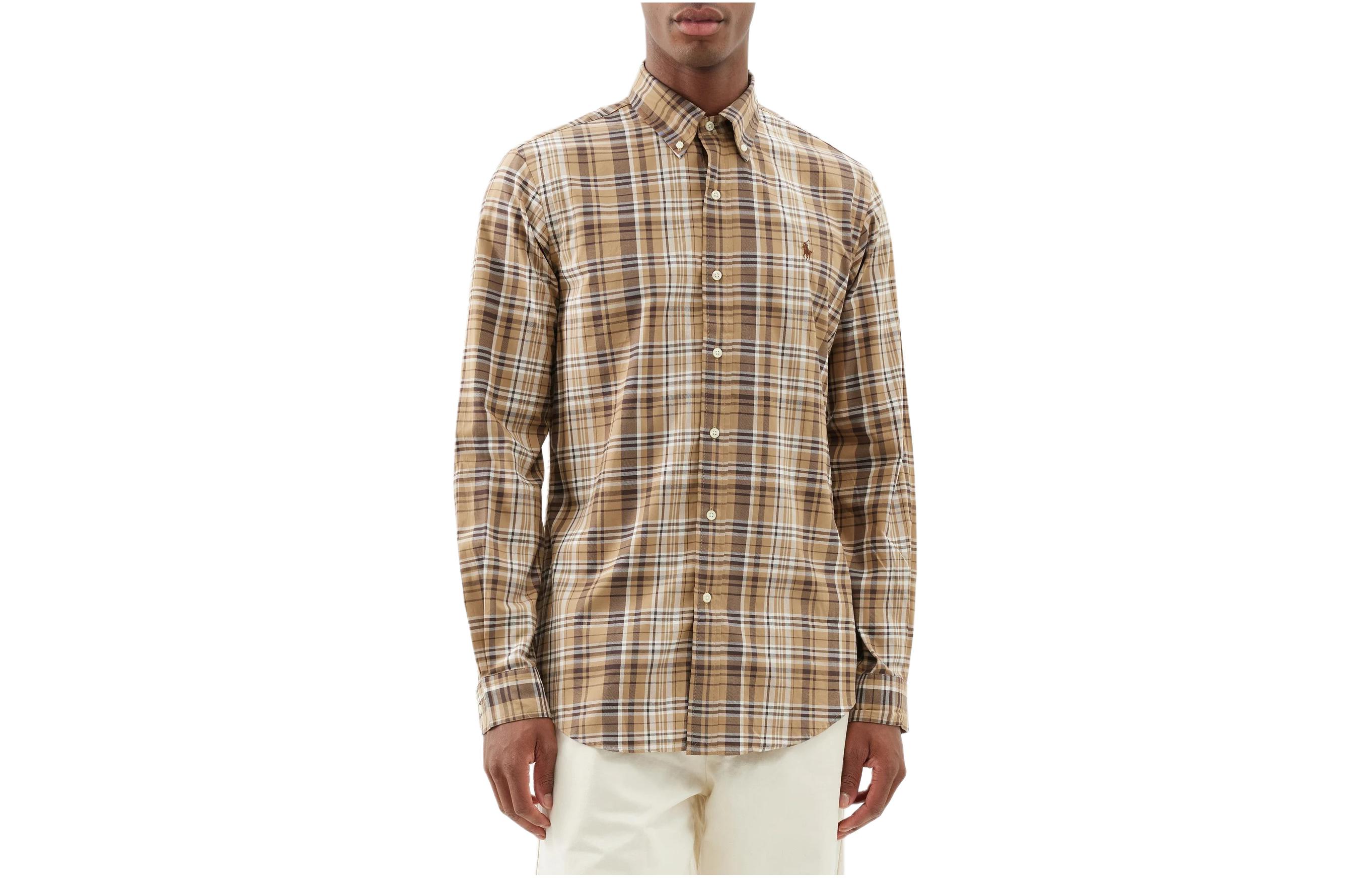 Polo Ralph Lauren SS24  Brown Plaid Button-Up Long Sleeve Shirt Casual. 710922261-002 圖 2
