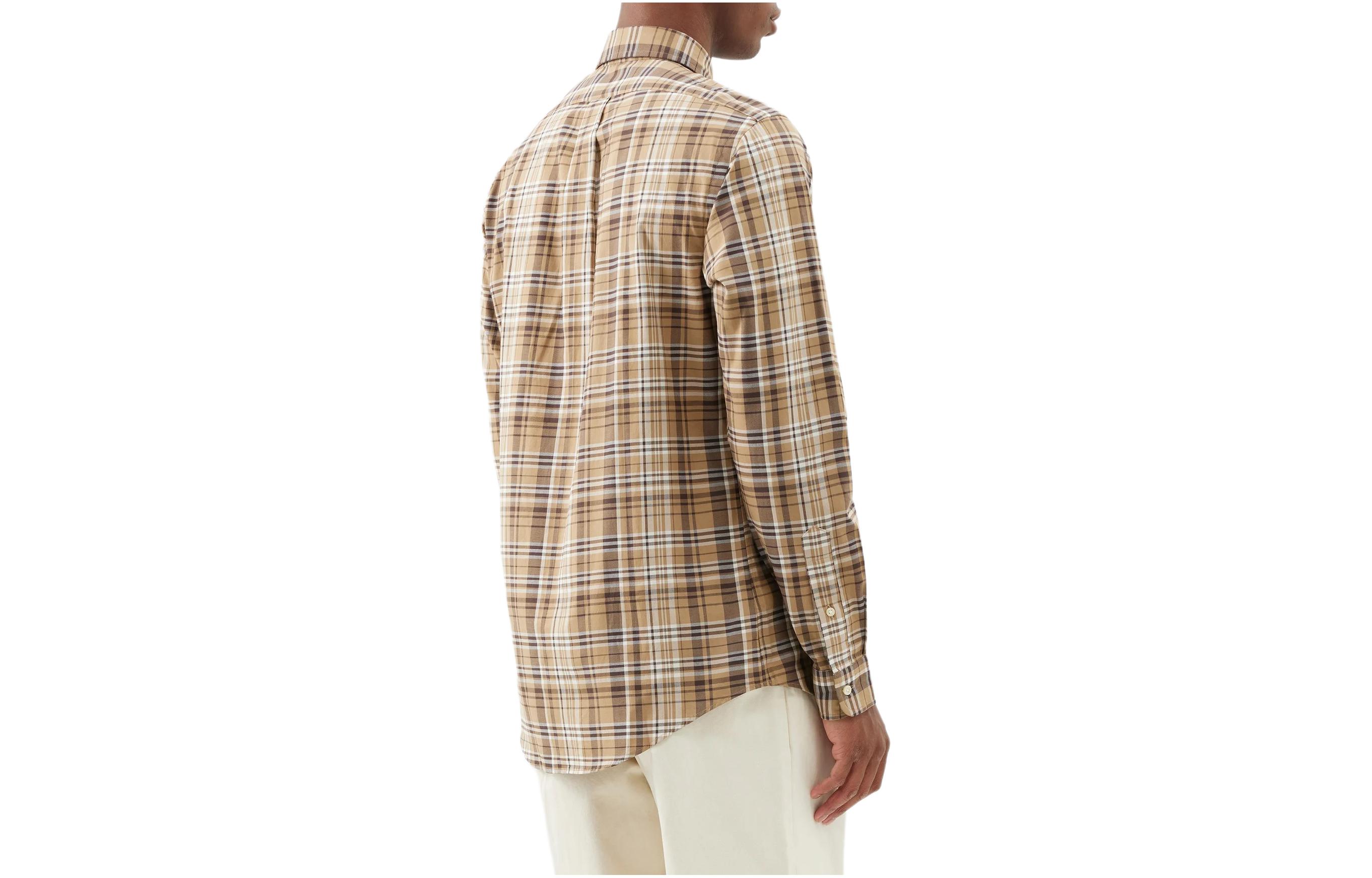 Polo Ralph Lauren SS24  Brown Plaid Button-Up Long Sleeve Shirt Casual. 710922261-002 圖 3