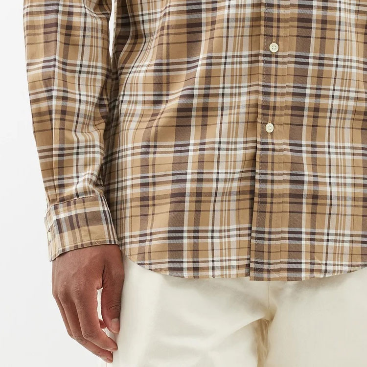 Polo Ralph Lauren SS24  Brown Plaid Button-Up Long Sleeve Shirt Casual. 710922261-002 圖 7