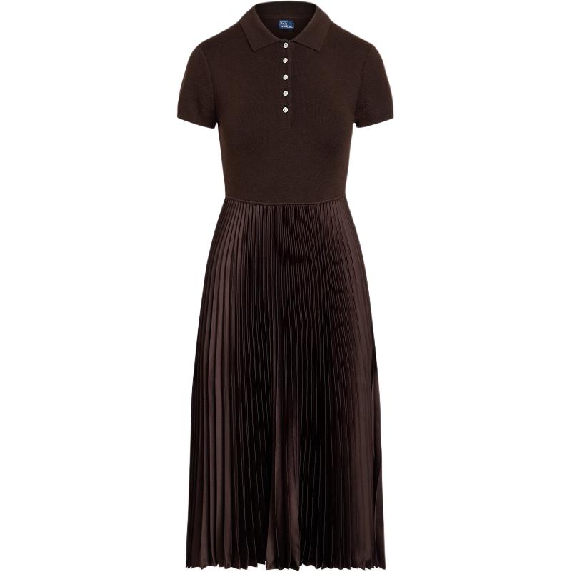 Order Vestido Casual Acanalado de Manga Corta Polo Ralph Lauren SS24 Marrón WMPODRSNFA20739