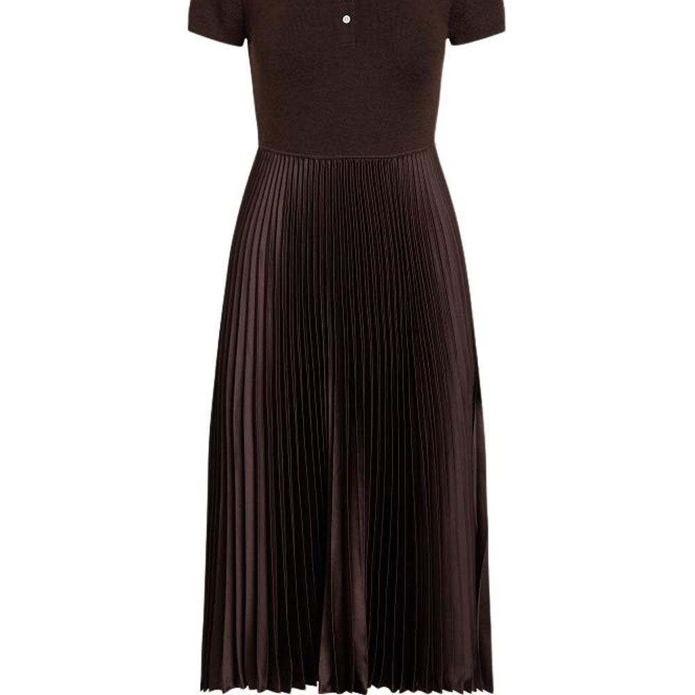 Purchase Vestido Casual Acanalado de Manga Corta Polo Ralph Lauren SS24 Marrón WMPODRSNFA20739