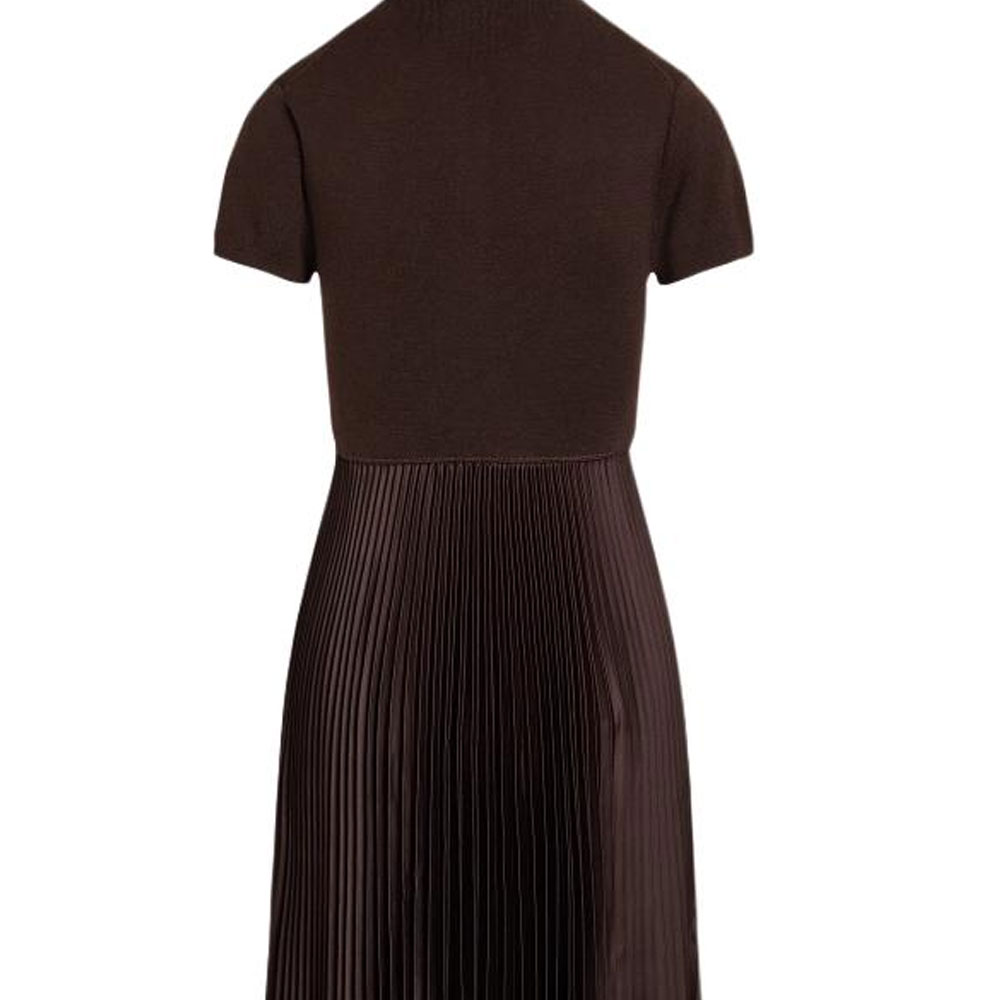 Sizing Vestido Casual Acanalado de Manga Corta Polo Ralph Lauren SS24 Marrón WMPODRSNFA20739