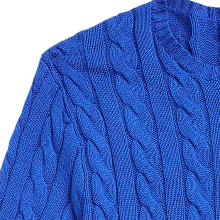 Polo Ralph Lauren SS24  Cobalt Blue Cable Knit Pullover Sweater. 710775885-504 圖 6