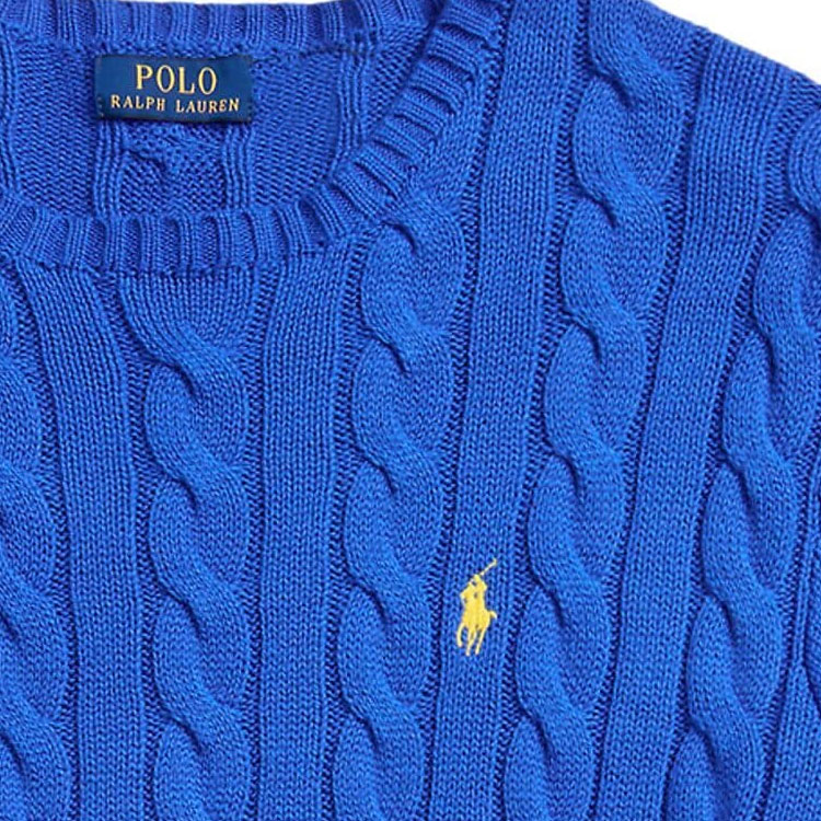 Polo Ralph Lauren SS24  Cobalt Blue Cable Knit Pullover Sweater. 710775885-504 圖 7