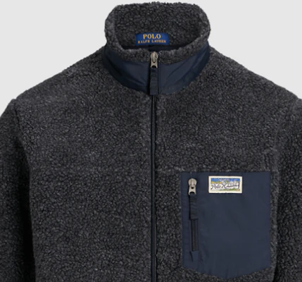 Polo Ralph Lauren SS24 海军蓝半拉链徽标补丁夹克. MNPOKNI16823433-410 Details for Polo Ralph Lauren SS24 海军蓝半拉链徽标补丁夹克. MNPOKNI16823433-410