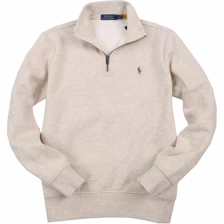 Order 폴로 랄프 로렌 SS24 하프 집업 풀오버 스웨트셔츠 카키 포니 자수 710929587-007