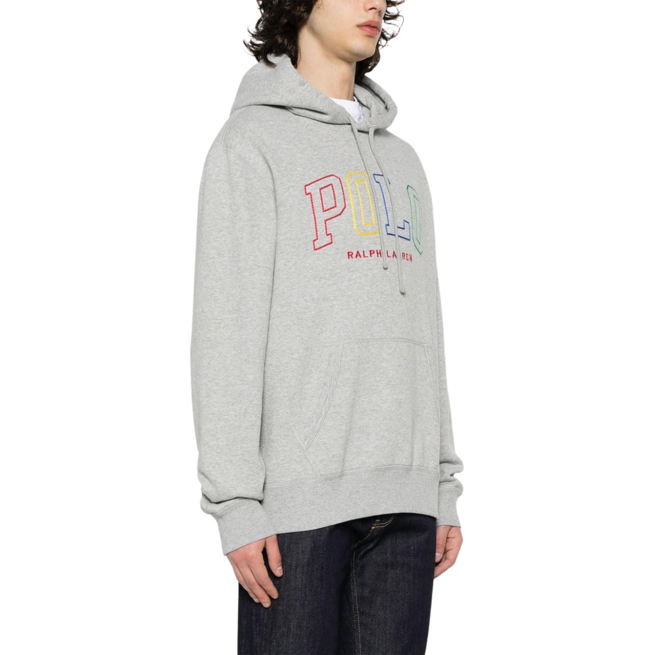 Purchase Polo Ralph Lauren SS24 灰色標誌印花連帽長袖上衣. 710926600-006