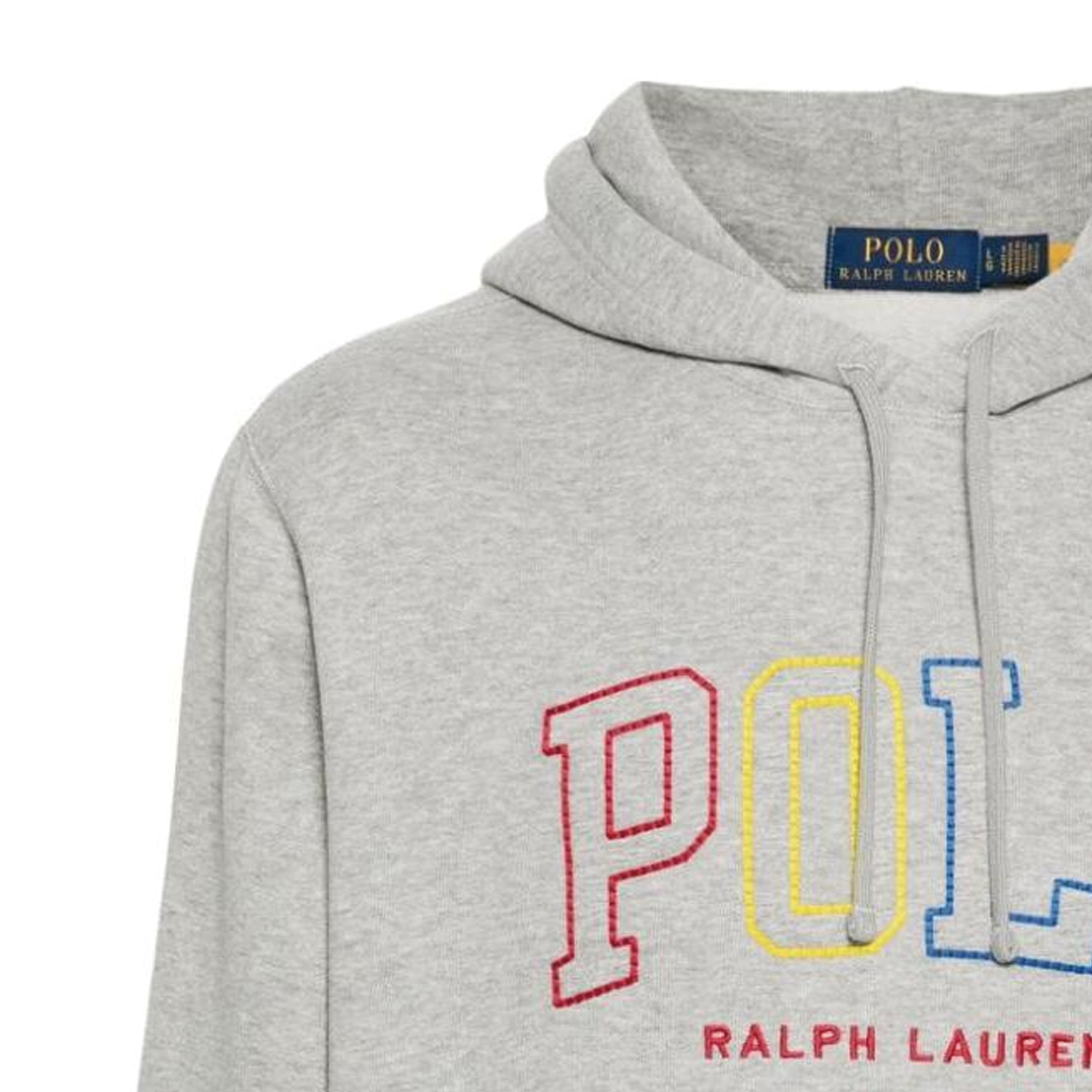 Sizing Polo Ralph Lauren SS24 灰色標誌印花連帽長袖上衣. 710926600-006