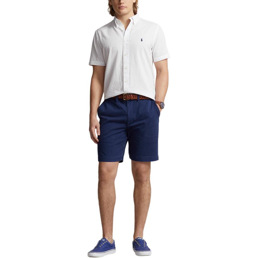 Lookbook Polo Ralph Lauren SS24 宽松版刺绣logo休闲短裤 海军蓝 MNPOSHO14G20456-410
