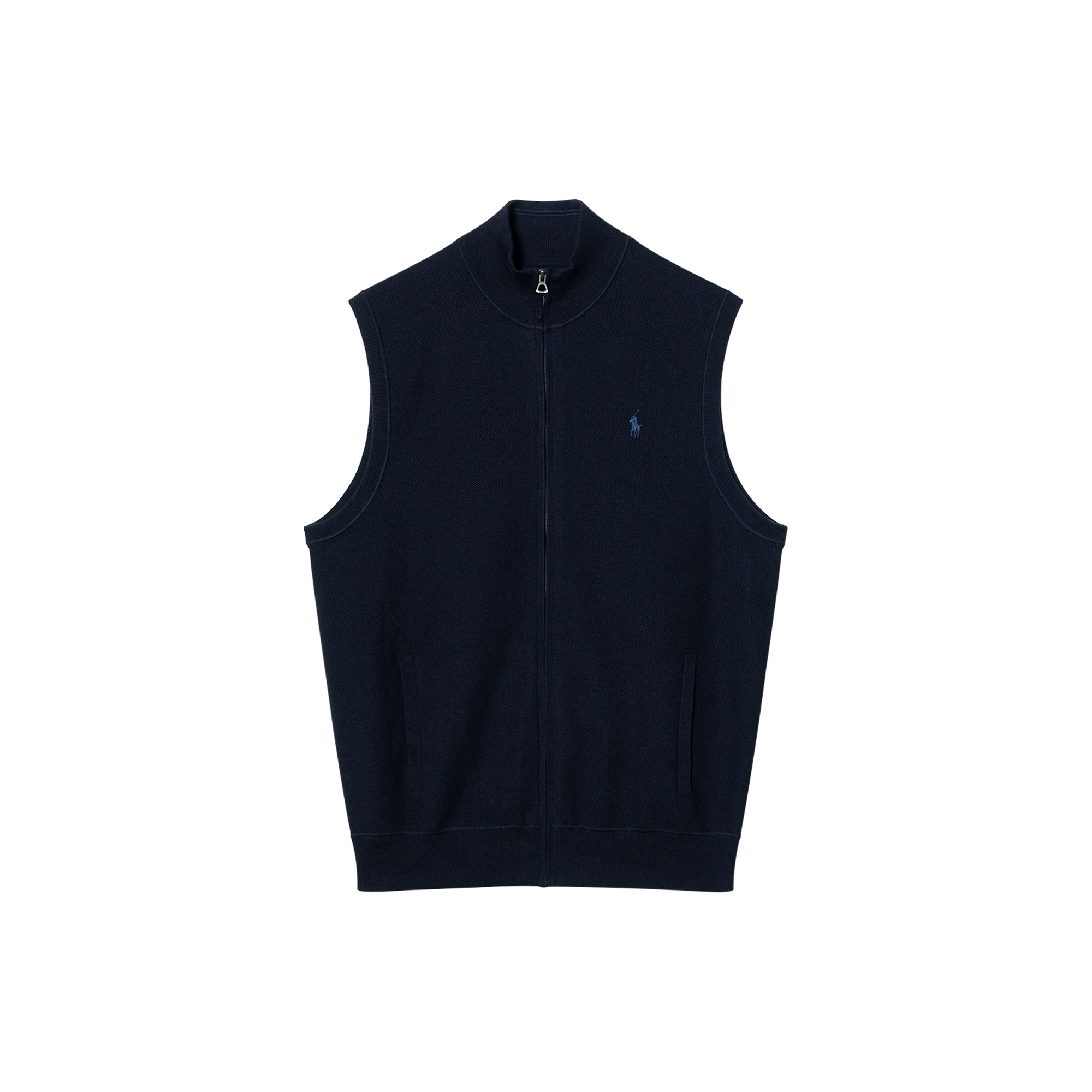 Polo Ralph Lauren SS24  Navy Blue Logo Embroidered Casual Vest. 710934105-001