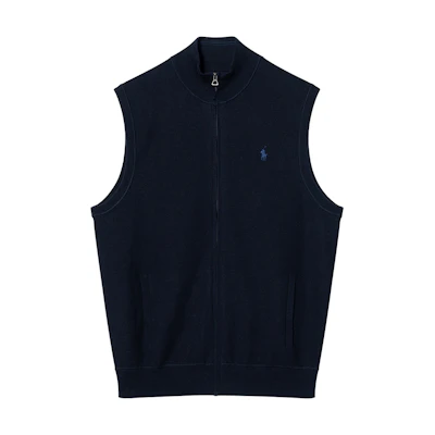 Polo Ralph Lauren SS24 Navy Blue Logo Embroidered Casual Vest. 710934105-001