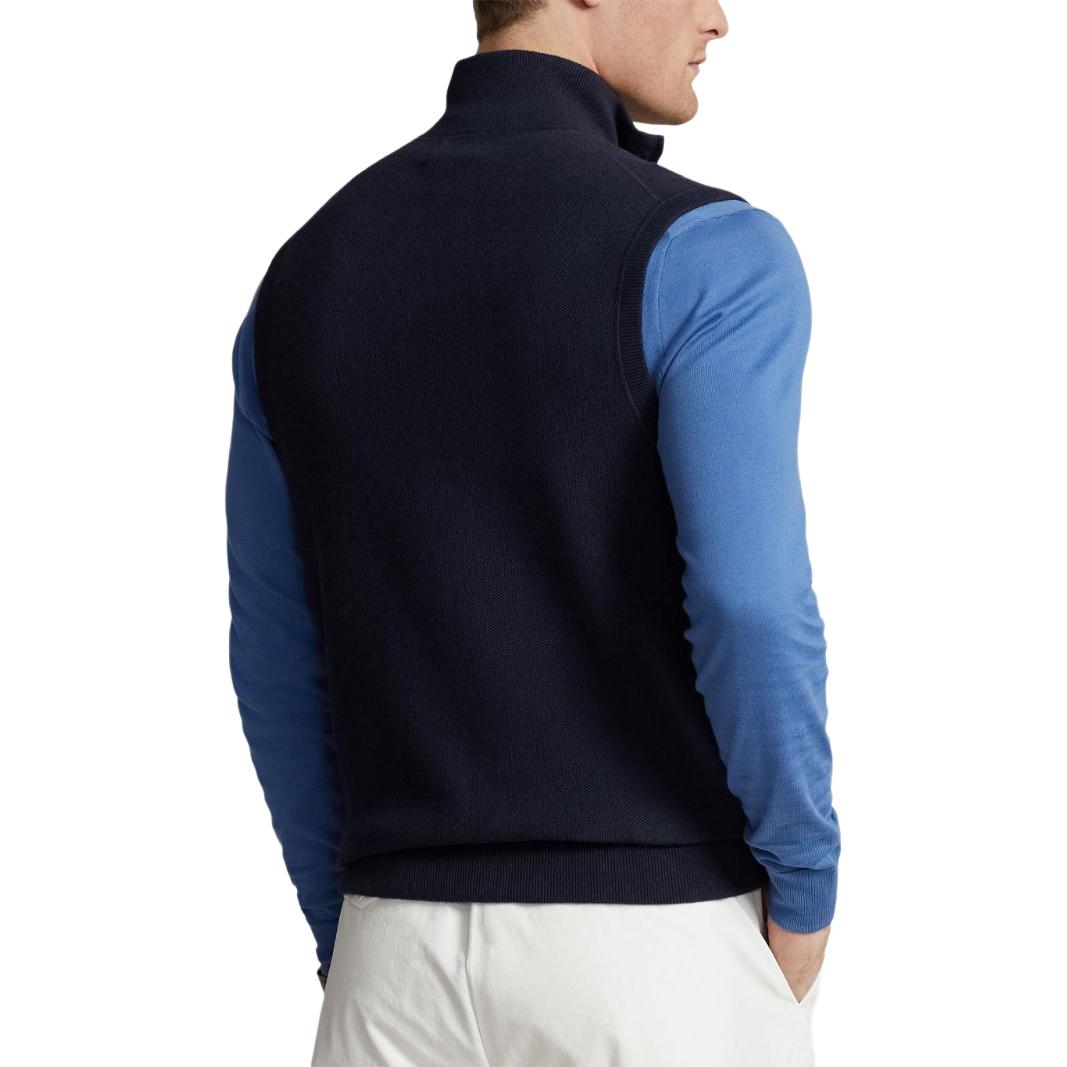 Shop Polo Ralph Lauren SS24 海軍藍刺繡Logo休閒背心 710934105-001