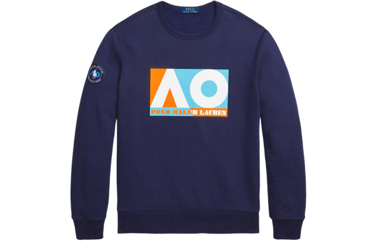 Polo Ralph Lauren SS24  Navy Crewneck Sweatshirt with Logo Print. MNPOKNI16823241-410