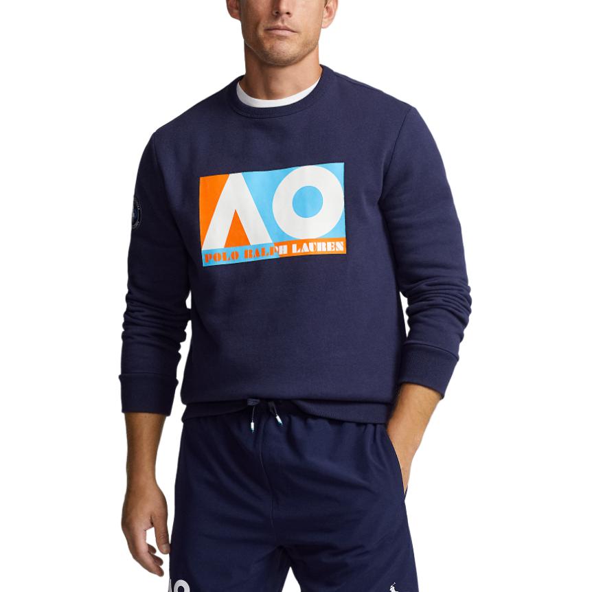 Polo Ralph Lauren SS24  Navy Crewneck Sweatshirt with Logo Print. MNPOKNI16823241-410 圖 5