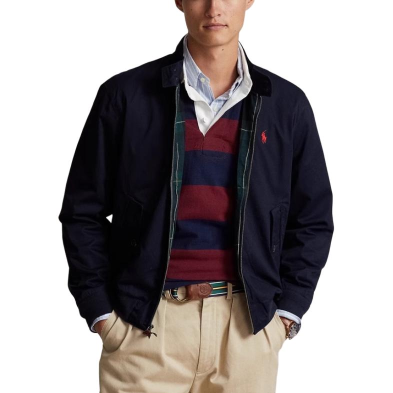 Shop Polo Ralph Lauren SS24 海軍藍Harrington夾克 刺繡Logo外套 MNPOOTW16021299-410