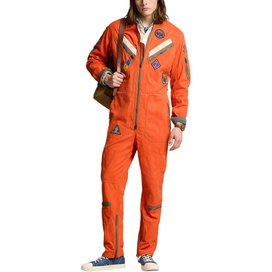 Lookbook Mono de Manga Larga Polo Ralph Lauren SS24 Parche Bordado Naranja. MNPOOPC13320001-801