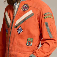 Purchase Polo Ralph Lauren SS24 橘色徽章刺繡補丁長袖連身工作服 MNPOOPC13320001-801
