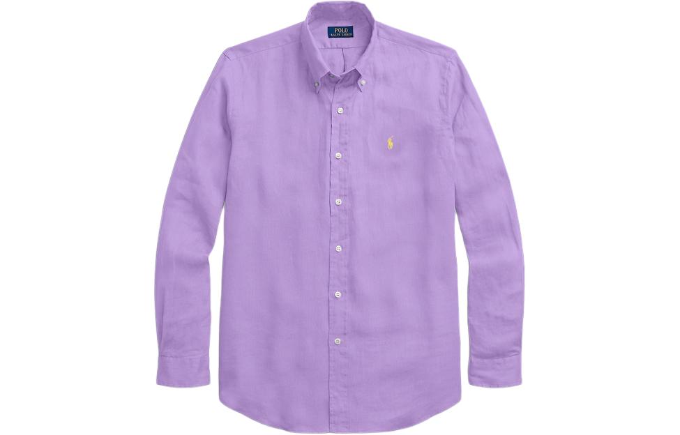 Polo Ralph Lauren SS24  Purple Long Sleeve Shirt with Logo Embroidery. MNPOWOV16823492-500