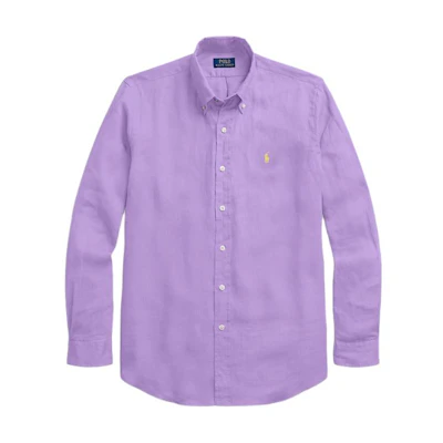 Polo Ralph Lauren SS24 Purple Long Sleeve Shirt with Logo Embroidery. MNPOWOV16823492-500