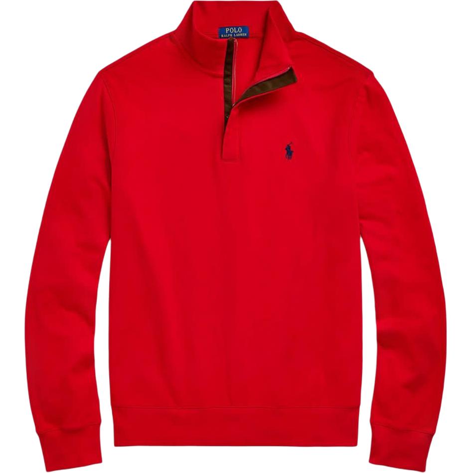 Order Polo Ralph Lauren SS24 Sudadera Roja Cremallera Media Logo Bordado Manga Larga. 710890534-027