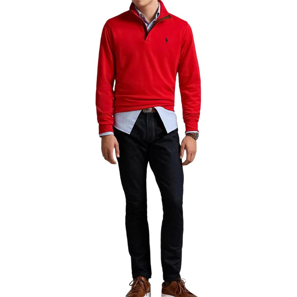 Purchase Polo Ralph Lauren SS24 Sudadera Roja Cremallera Media Logo Bordado Manga Larga. 710890534-027